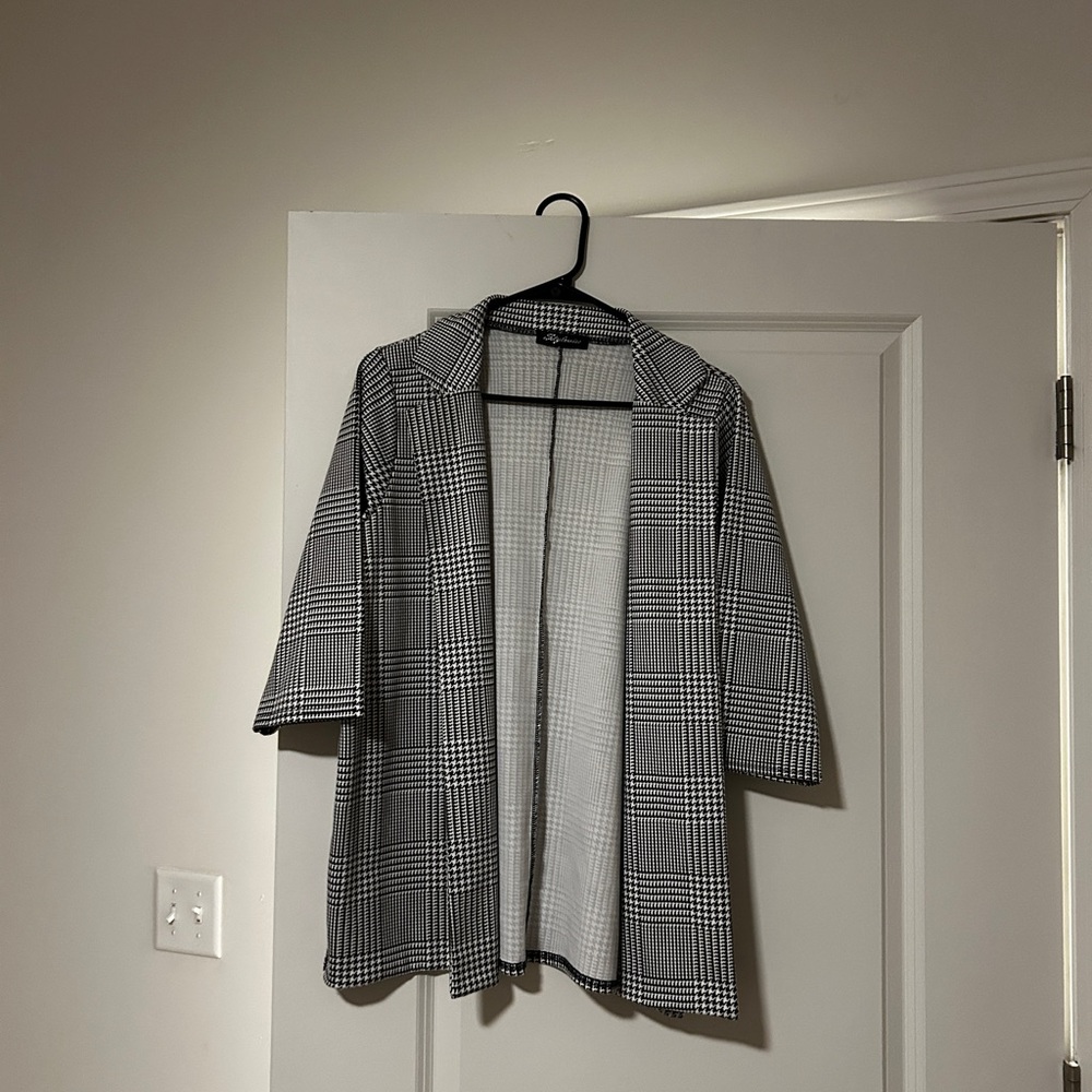 Black and White Plaid Blazer